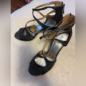 Michael Kors Chantelle Black Sparkle heels, size 7.5